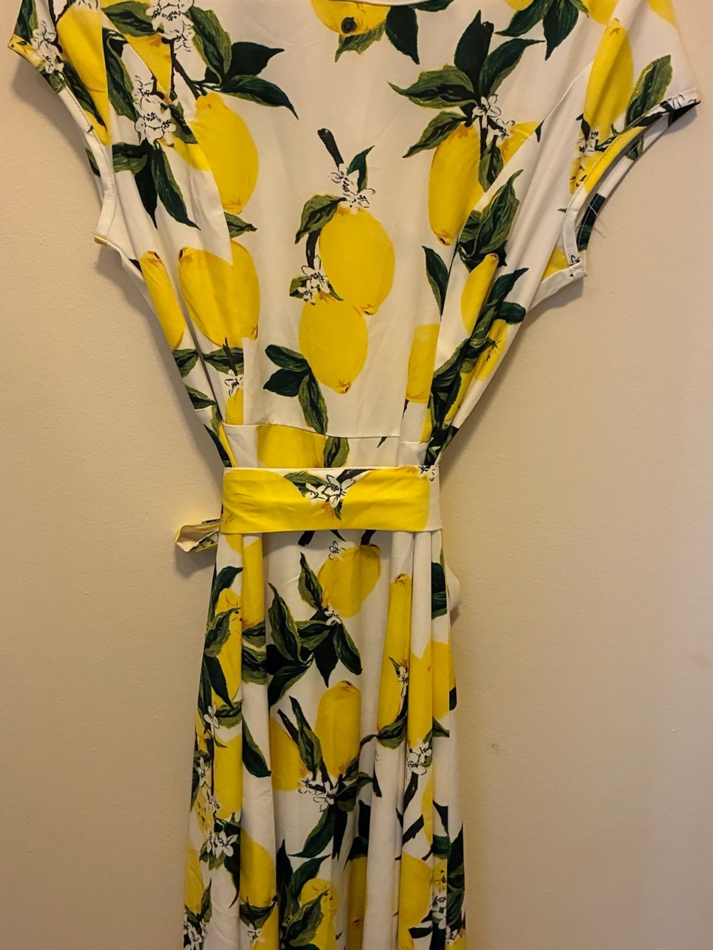 Yellow Lemon Print Women’s Dress